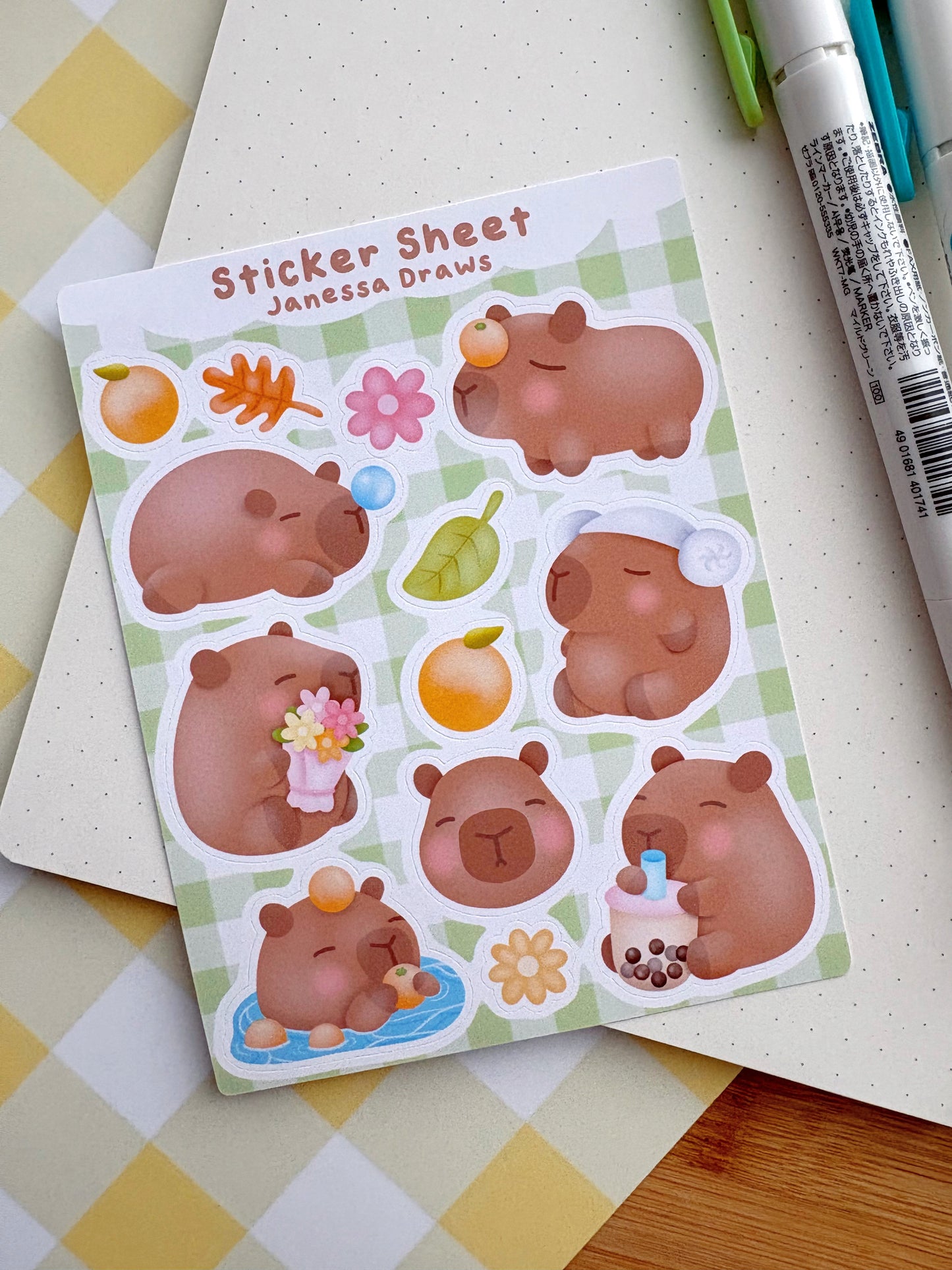 Capybara Sticker Sheet