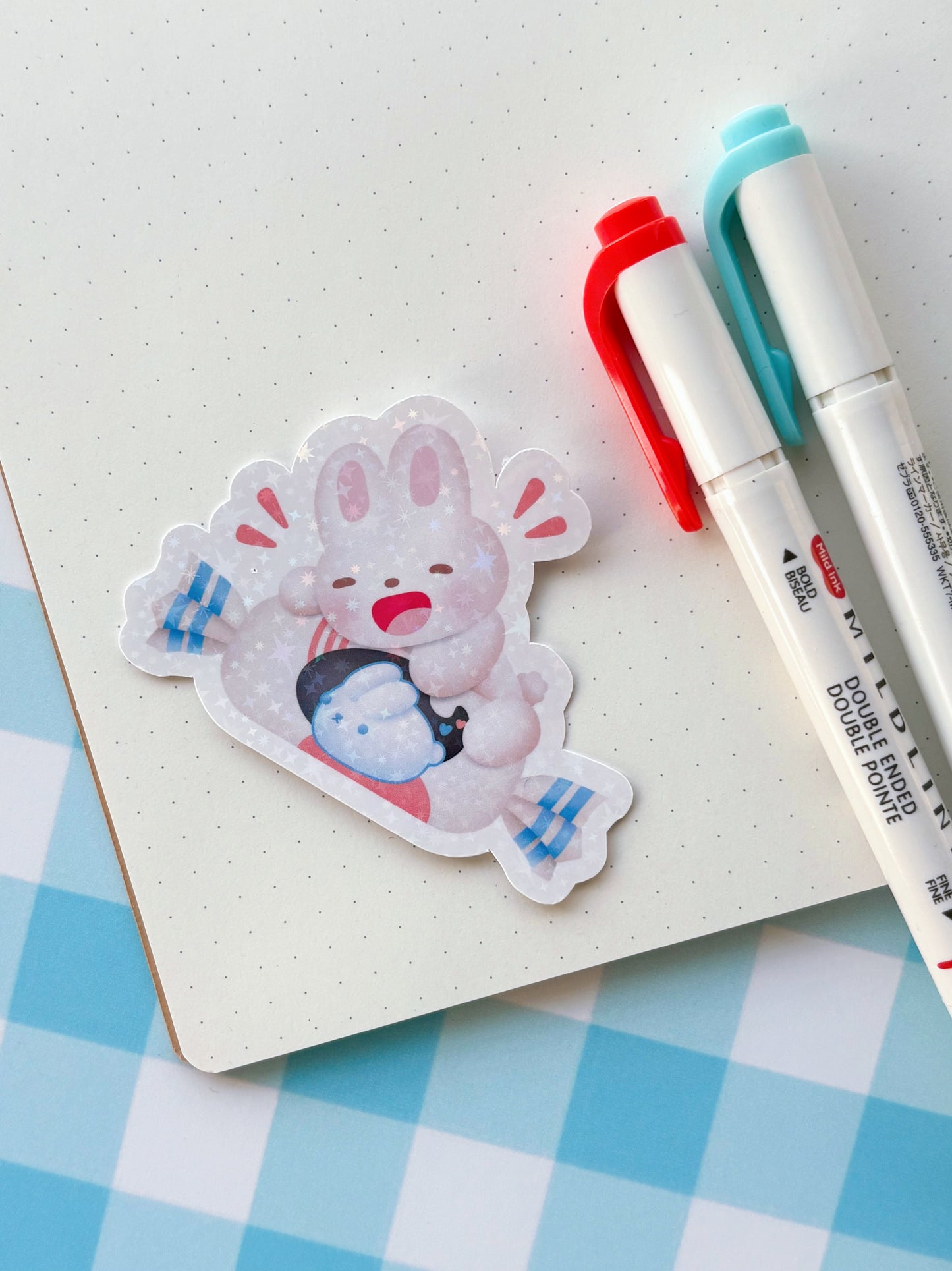 White Rabbit Candy Bunny Vinyl Sticker