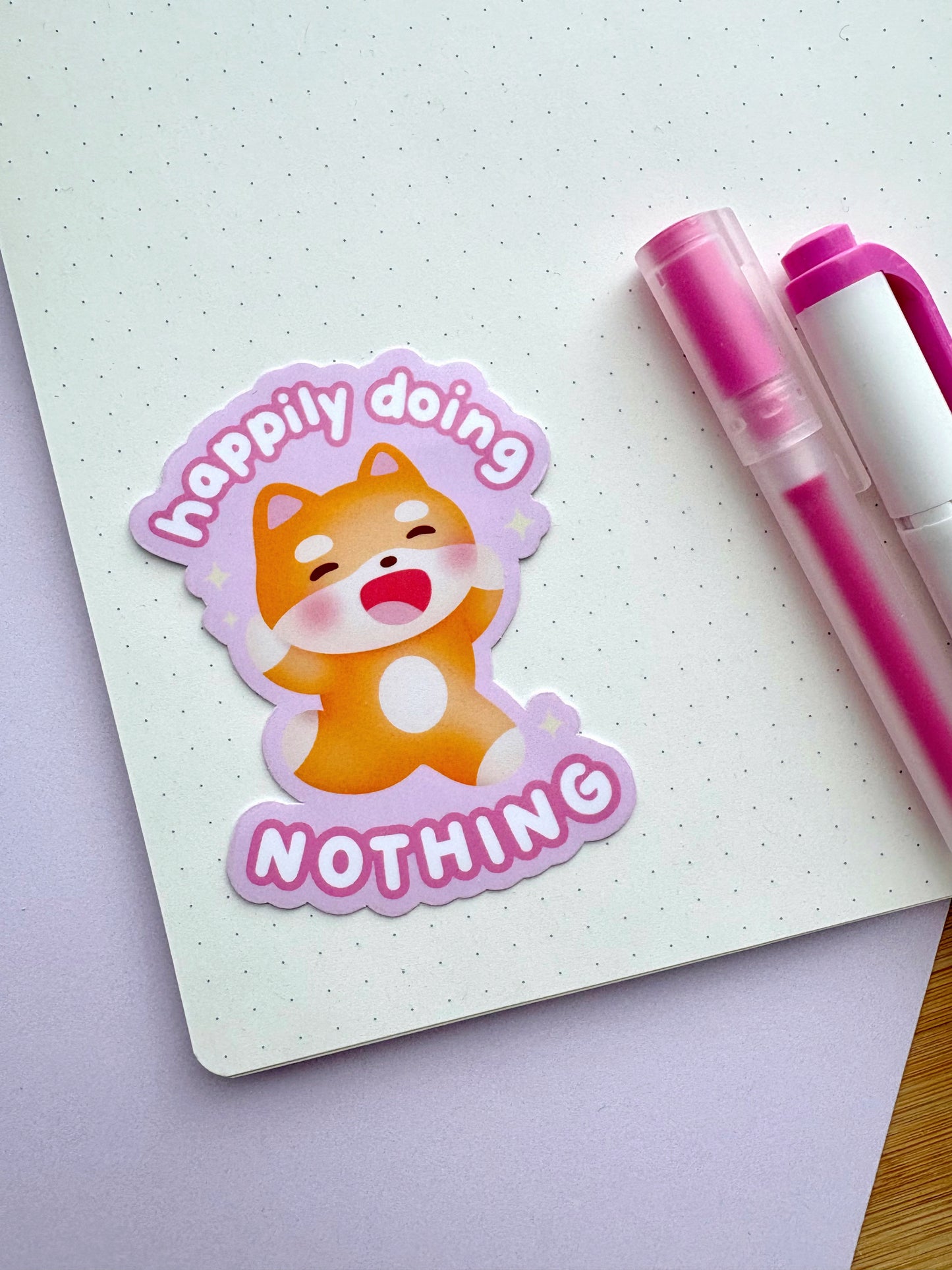 Happily Doing Nothing Vinyl Sticker