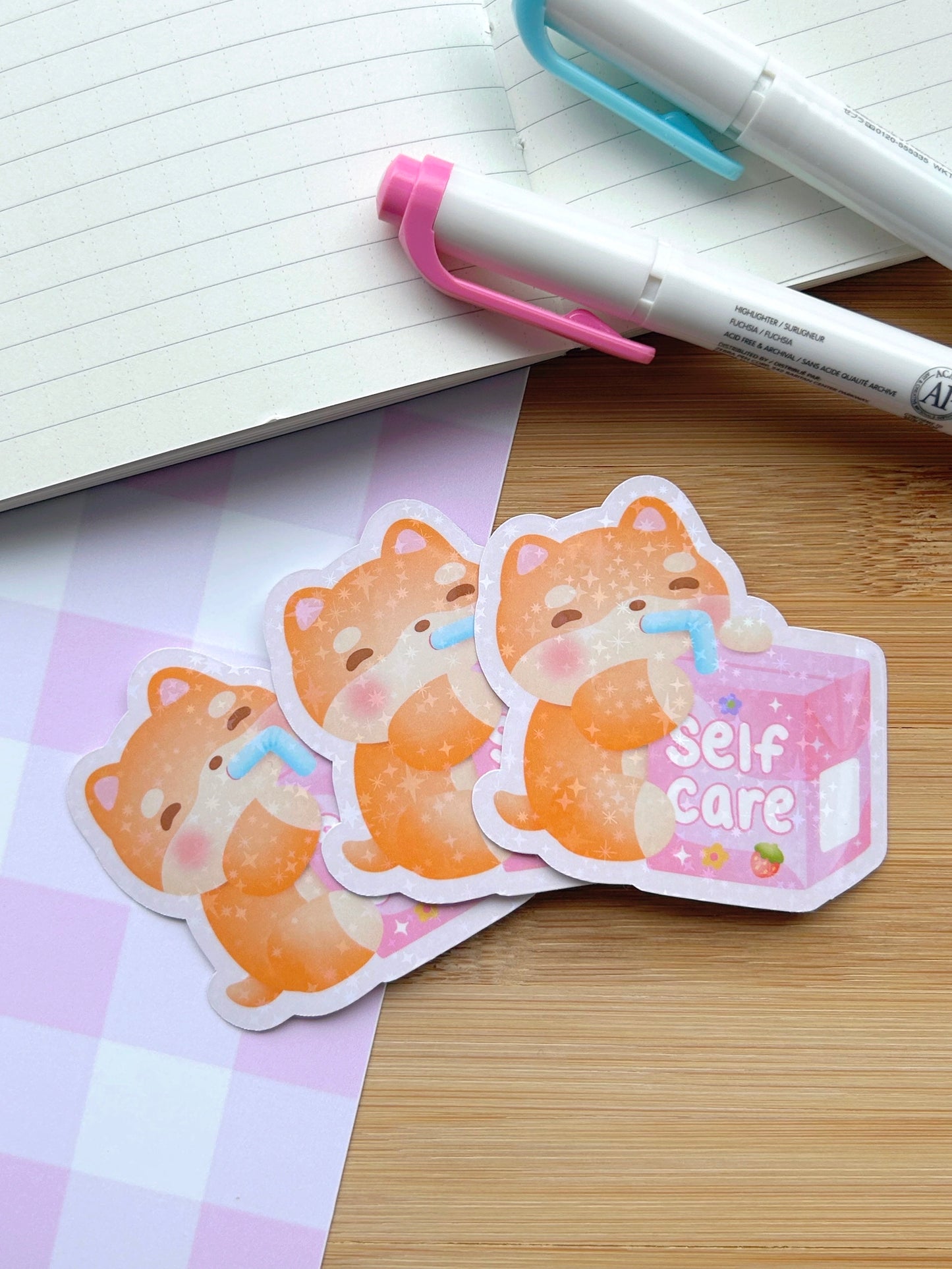 Self Care Shibe Vinyl Sticker
