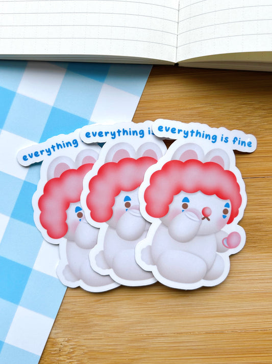 Everything Is Fine (Clown) Vinyl Sticker