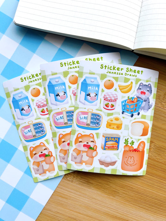 Grocery Shopping Sticker Sheet