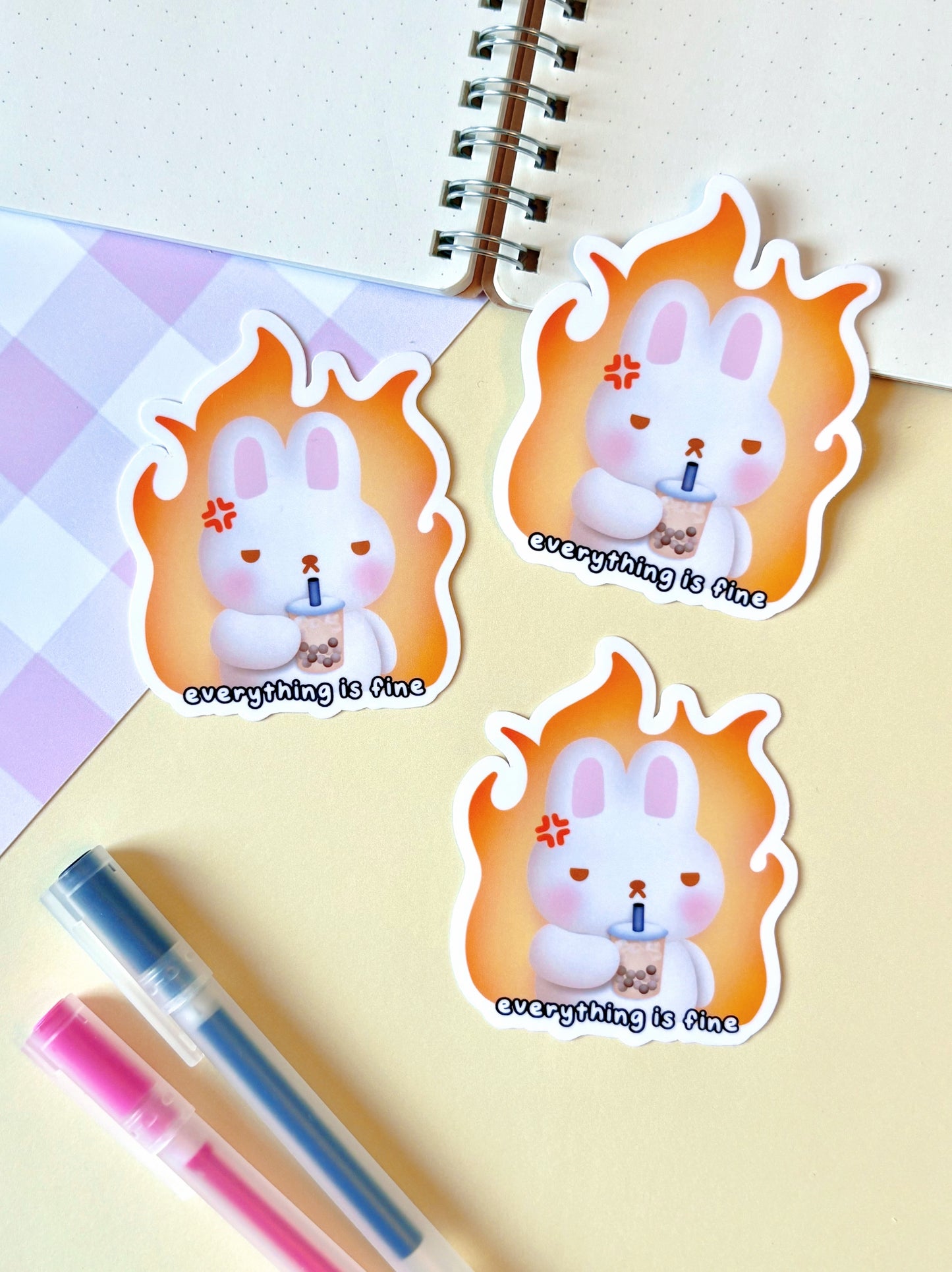 Everything Is Fine (Fire) Vinyl Sticker