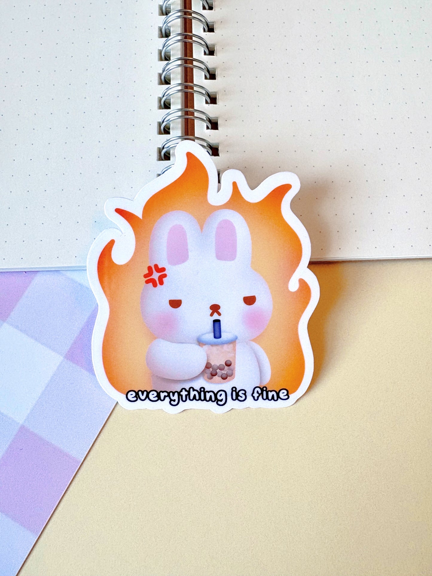 Everything Is Fine (Fire) Vinyl Sticker