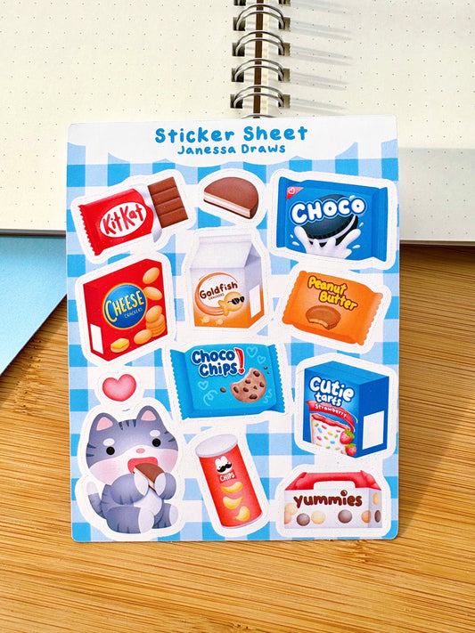 Nostalgic Snacks Sticker Sheet