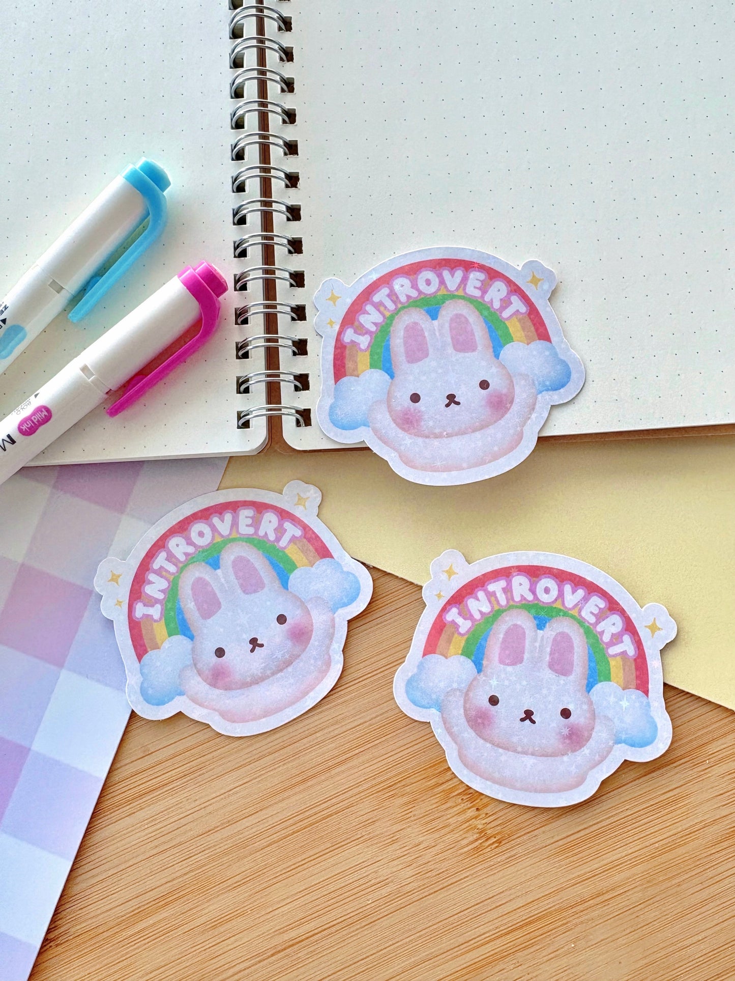Introvert Bunny Vinyl Sticker