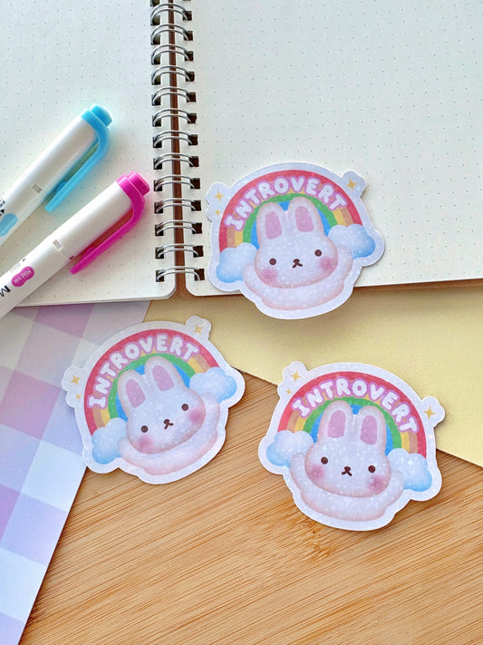 Introvert Bunny Vinyl Sticker
