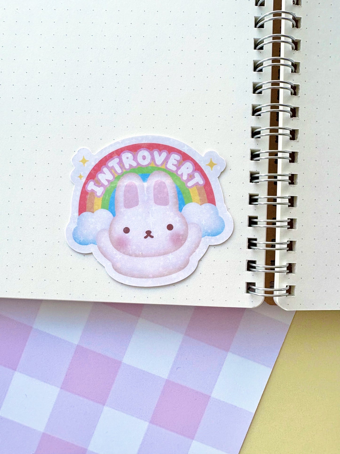 Introvert Bunny Vinyl Sticker