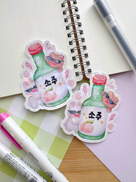 Soju Bear & Bunny Vinyl Sticker