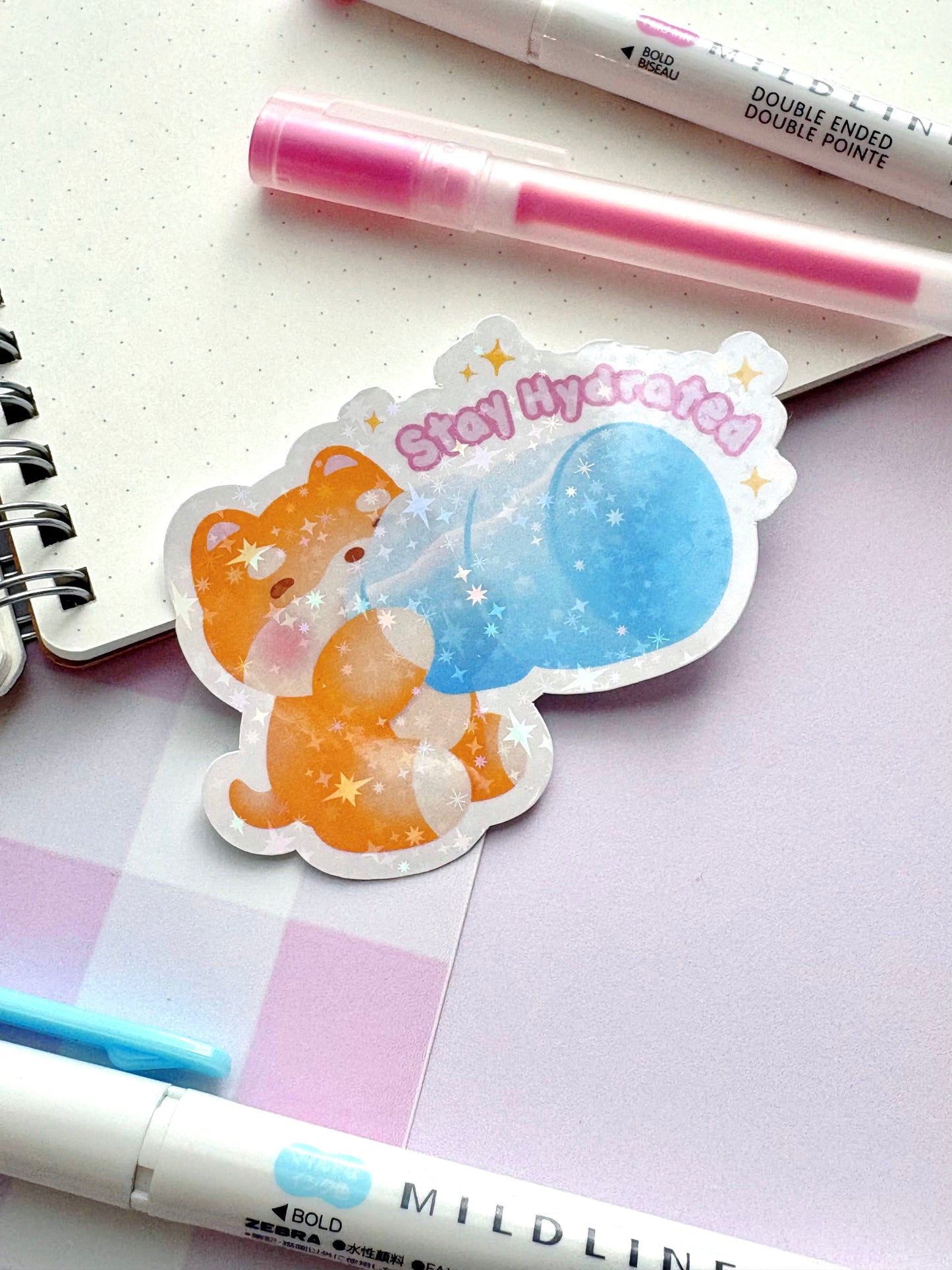 Stay Hydrated Shibe Vinyl Sticker