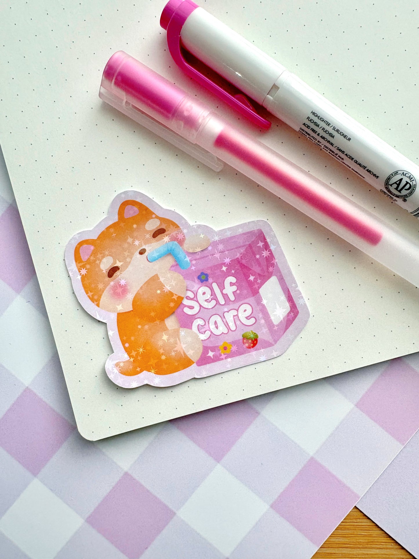 Self Care Shibe Vinyl Sticker
