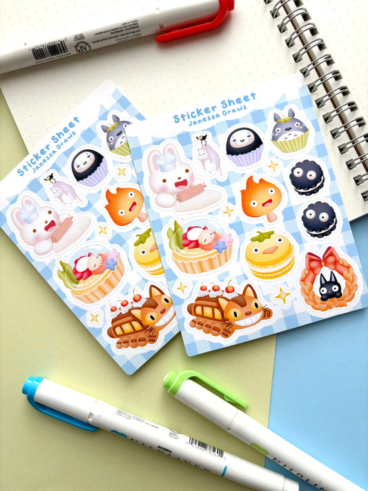 Ghibli Bakery Sticker Sheet