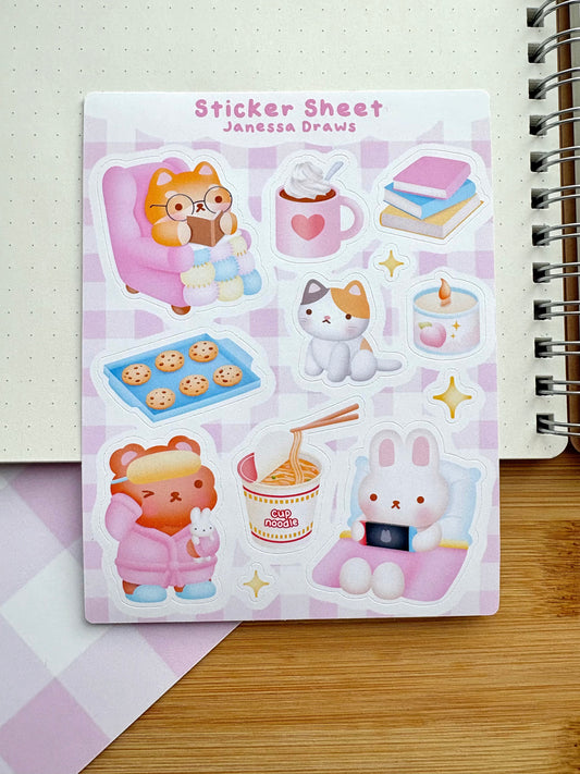 Cozy Homebody Sticker Sheet