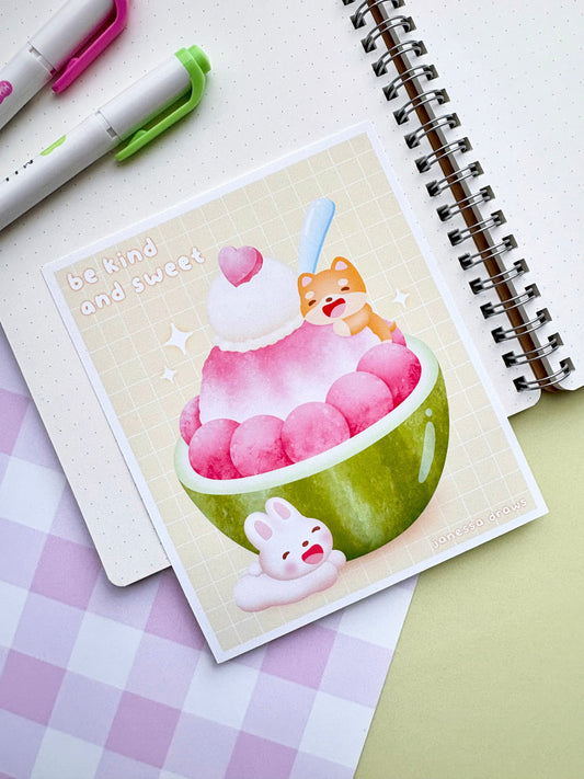 Watermelon Bingsoo Art Print