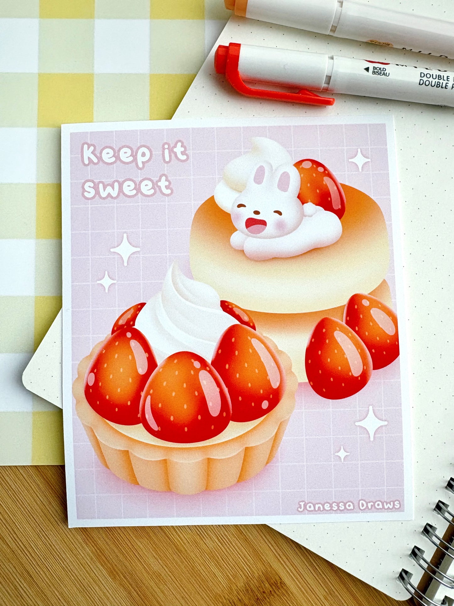Strawberry Pastries Art Print