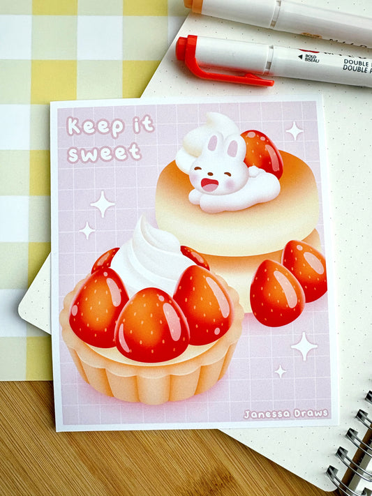 Strawberry Pastries Art Print