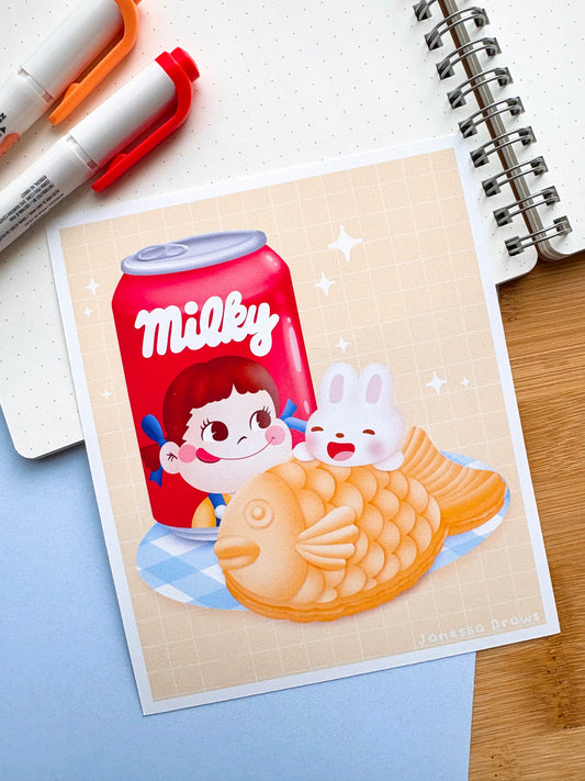 Milky & Tayaki Art Print