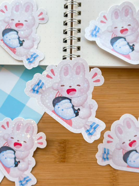 White Rabbit Candy Bunny Vinyl Sticker