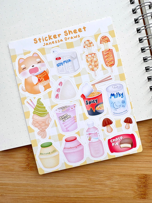 Asian Snacks Sticker Sheet