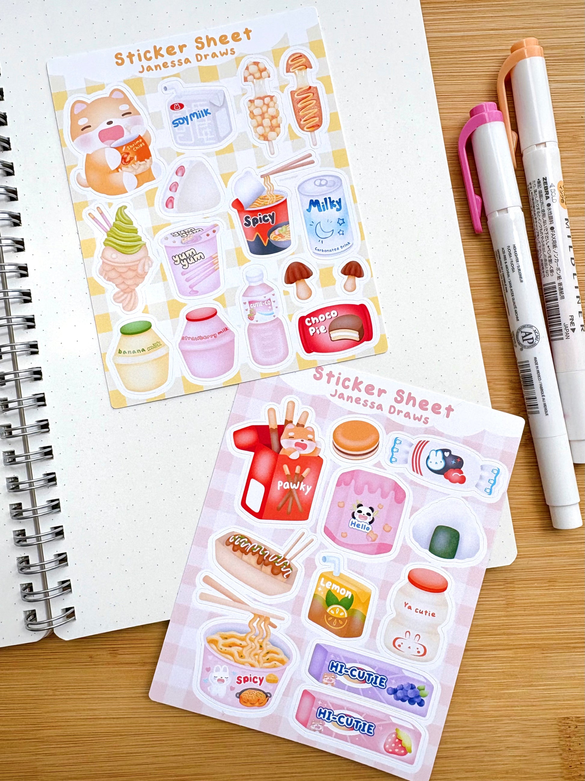 Snack Sticker Sheet Asian Snacks Sticker Sheet – Janessa Draws