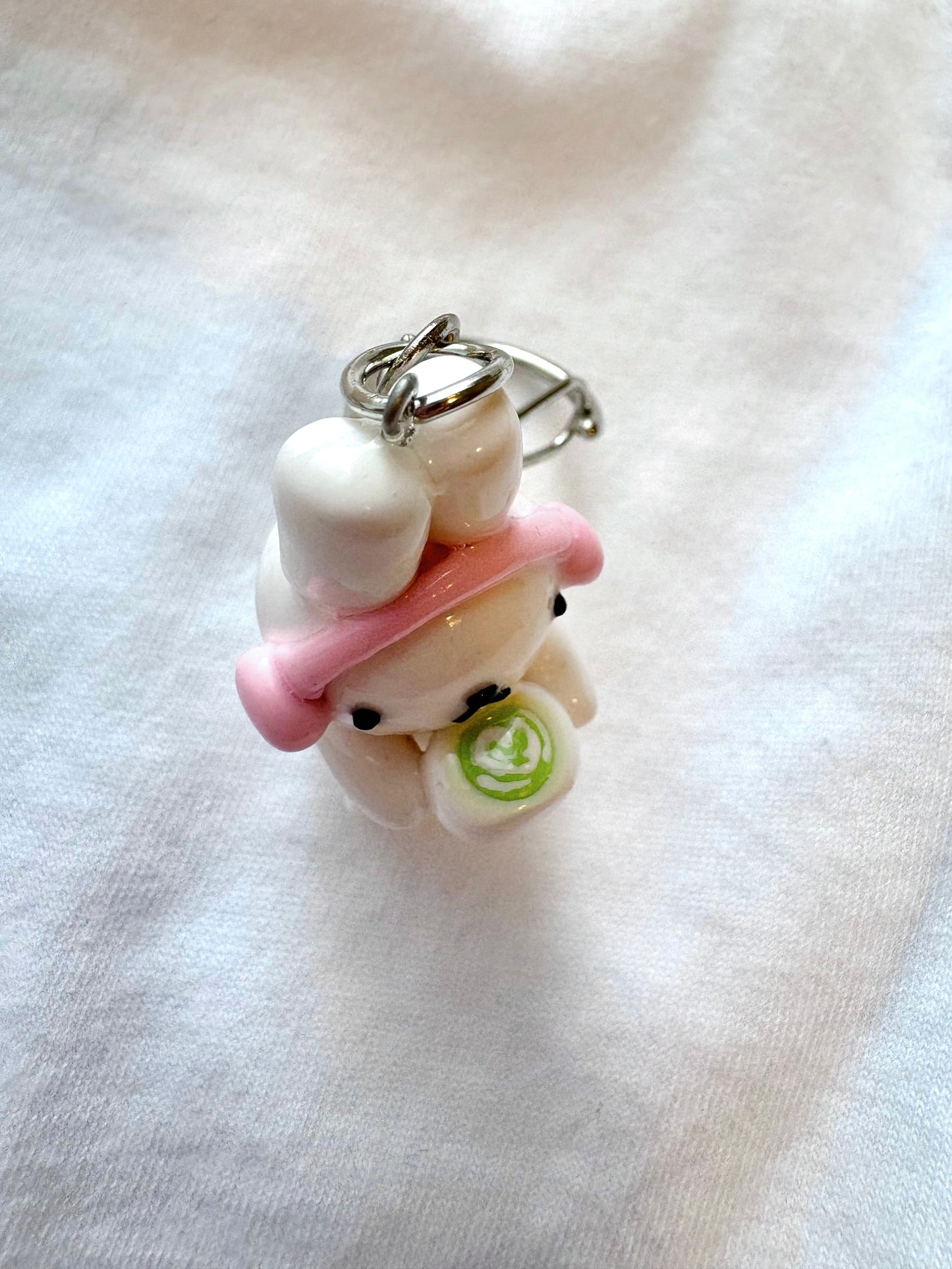 Matcha Bunny Clay Keychain