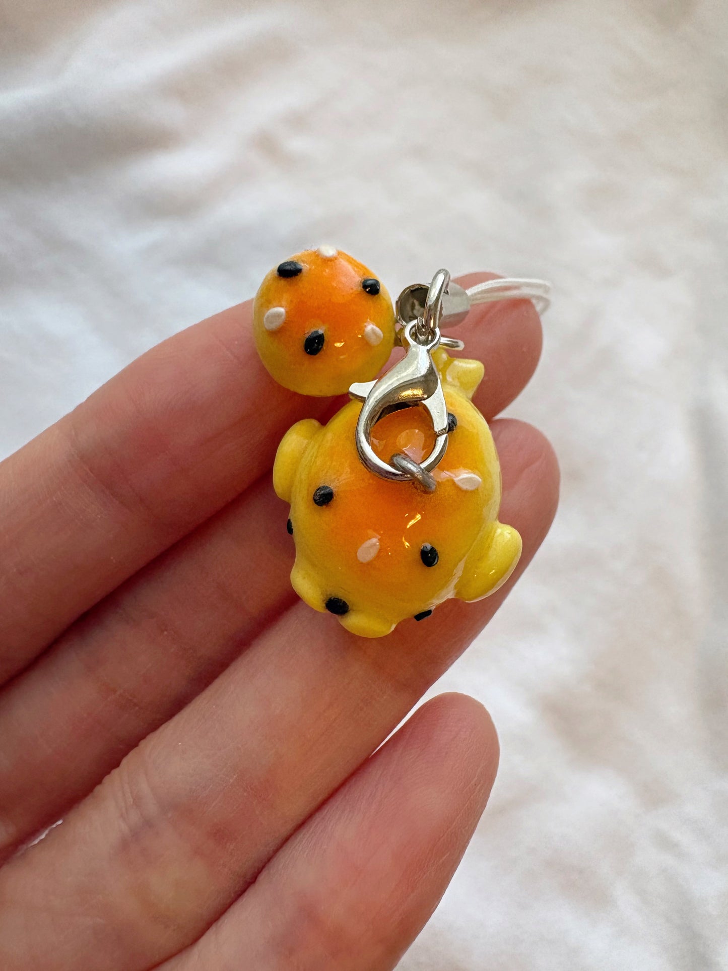 Sesame Bun Seal Clay Phone Charm
