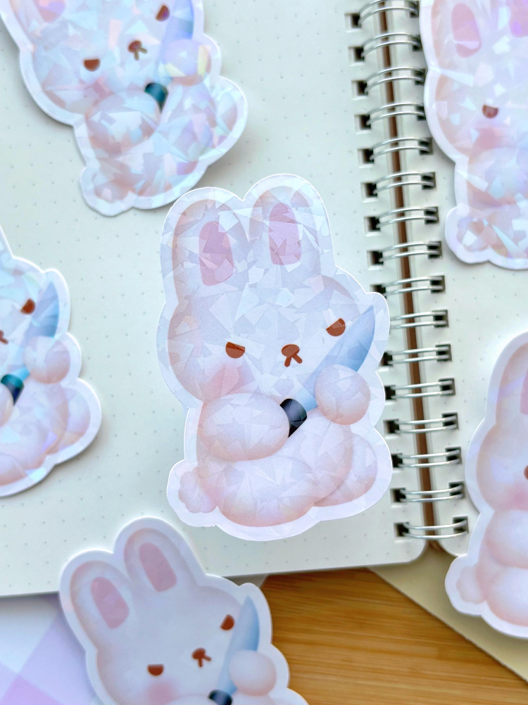 Knife Bunny & Shibe Vinyl Stickers