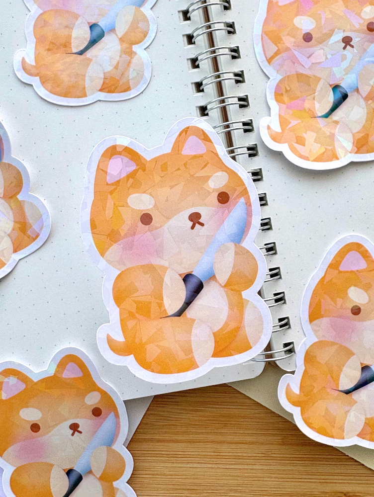 Knife Bunny & Shibe Vinyl Stickers