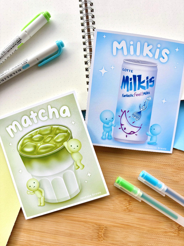 Smiski Drink Art Print