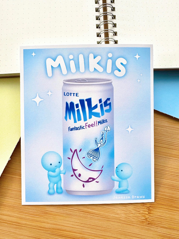 Smiski Drink Art Print